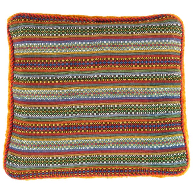 This Gabbeh pillow is made of high-quality LAMBS WOOL The piece was crafted with good workmanship. Gabbeh rugs are made by...