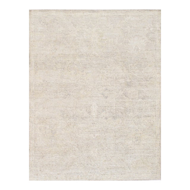 Pasargad Home Oushak Beige Wool Area Rug- 9' 3'' X 11' 9'' For Sale