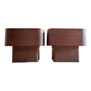 Mid-Century Modern Style Streamline by Sean DIX Nightstands - a Pair For Sale