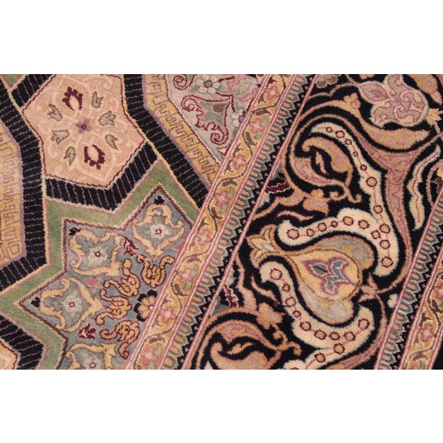 1990s 1990's Abstract Pak-Persian Black/Multi Wool Rug - 9'1'' X 12'1'' For Sale - Image 5 of 9