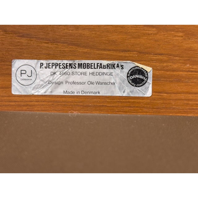 Danish Teak and Wool Senator Lounge Chair by Ole Wanscher for P. Jeppesen, 1980s For Sale - Image 18 of 18