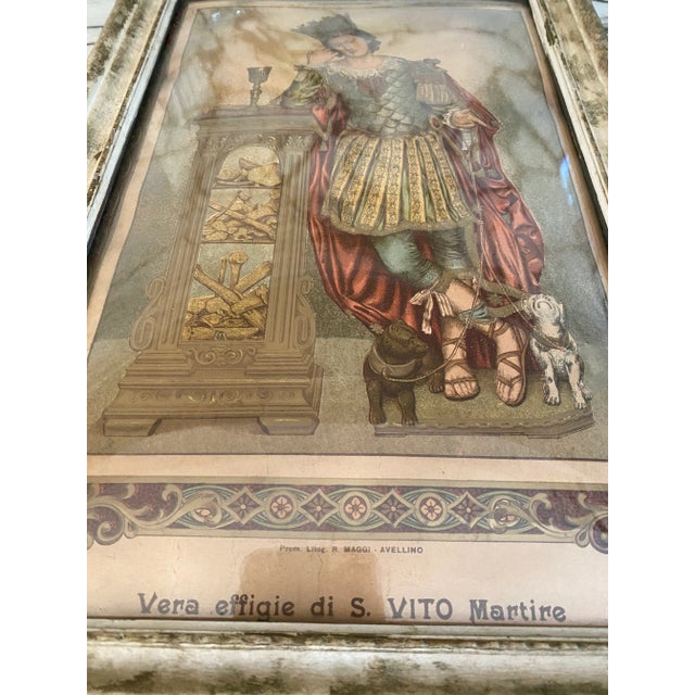 Antique Italian Print of St Vito For Sale - Image 4 of 5