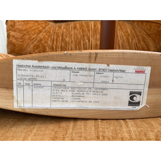 Mid-Century Modern Walnut and Glass Coffee Table by Hainke, 1970s For Sale - Image 14 of 16