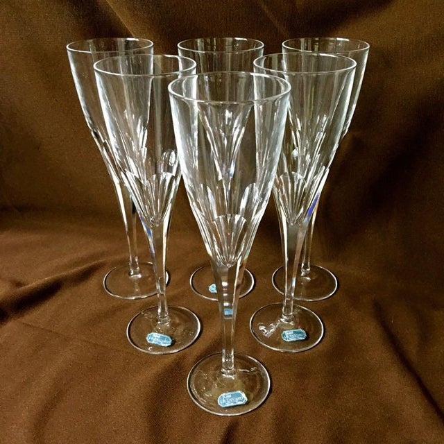 J. G. Durand Cristal D’Arques Pétale Champagne Flutes Set of 6 Chairish