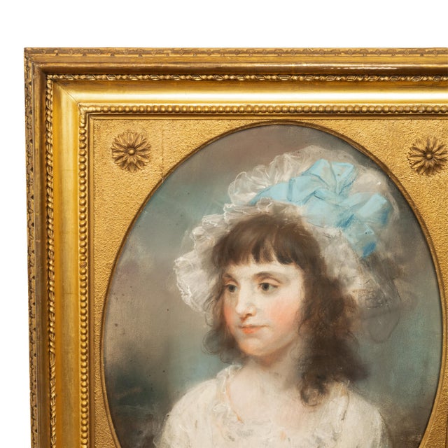 English 18th Century Pastel Portrait Painting Young Girl by John Russell Ra 1789, Framed For Sale - Image 3 of 9