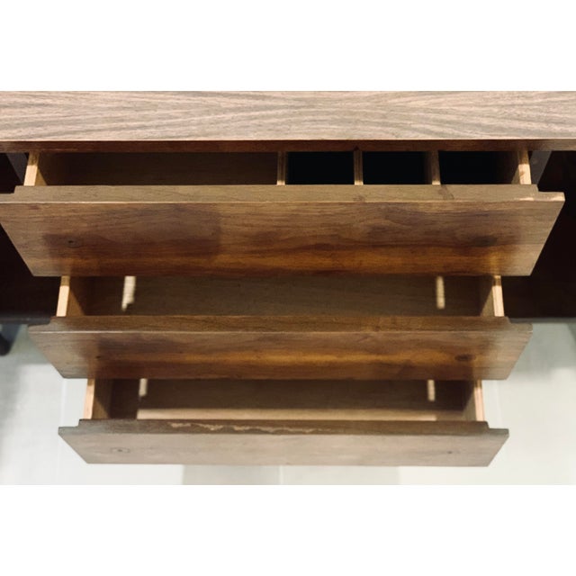 Vintage 1960’s Mid-Century Modern Walnut Sideboard/Console/Credenza With Wood Grain Laminate Top by Stanley Furniture Company For Sale - Image 10 of 12