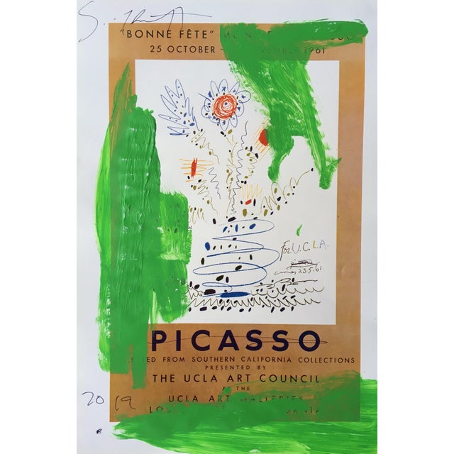 Abstract Framed Picasso Poster Painting by Sean Kratzert ‘Green Scene’ For Sale - Image 3 of 3