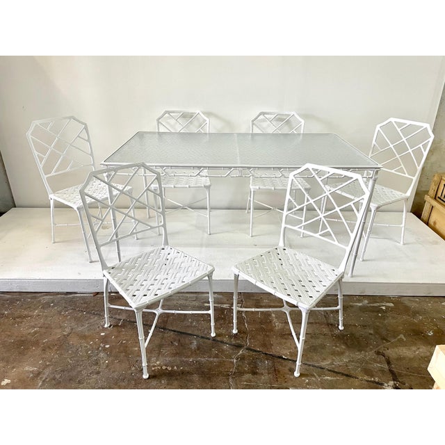 Brown Jordan Garden Dining Set by Hall Bradley "Calcutta" - Set of 7 For Sale In Miami - Image 6 of 18