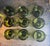 Indiana Glass Company Vintage Mid-Century Modern Indiana Glass Kings Crown Thumbprint Avocado Green Coffee / Punch Cups Set of 9 For Sale - Image 4 of 5