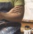 Apparition by Russell Harris | Oil on linen Portrait of a man in an artist's studio. For Sale - Image 4 of 5