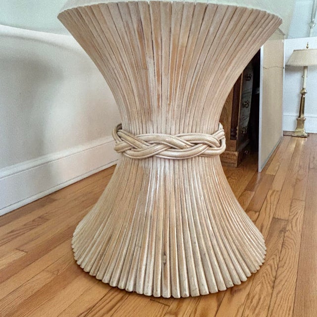 Hollywood Regency 1970s Sculptural Sheaf of Wheat Bamboo Dining Table, After McGuire For Sale - Image 3 of 8