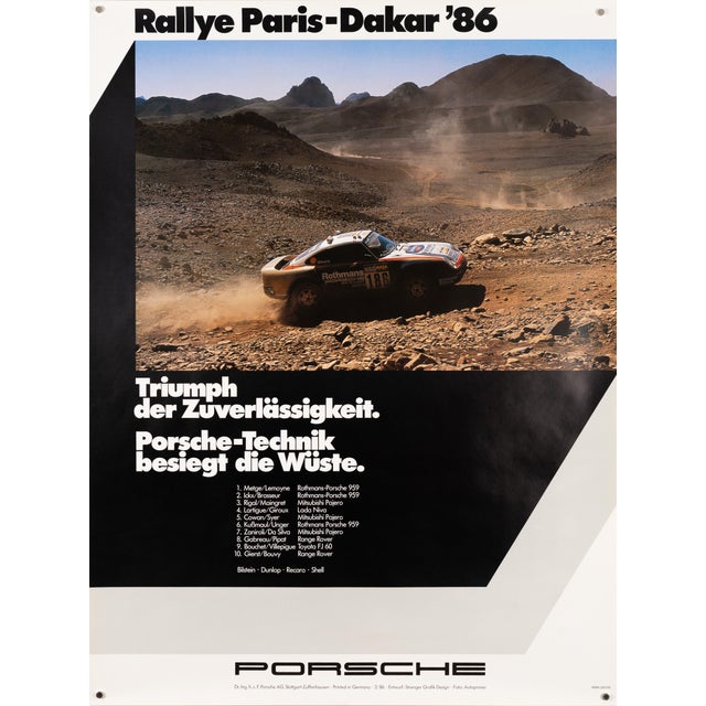 Vintage Porsche Poster, 1986 For Sale - Image 9 of 9