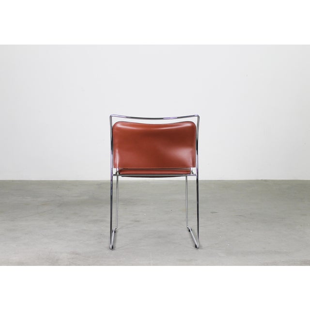 Tulu Chairs in Leather and Steel by Kazuhide Takahama for Simon Gavina, 1970s, Set of 12 For Sale - Image 9 of 11