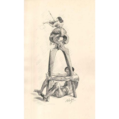 Woman - Compass is an original China ink drawing on ivory colored cardboard, exploring the theme of the relationship...