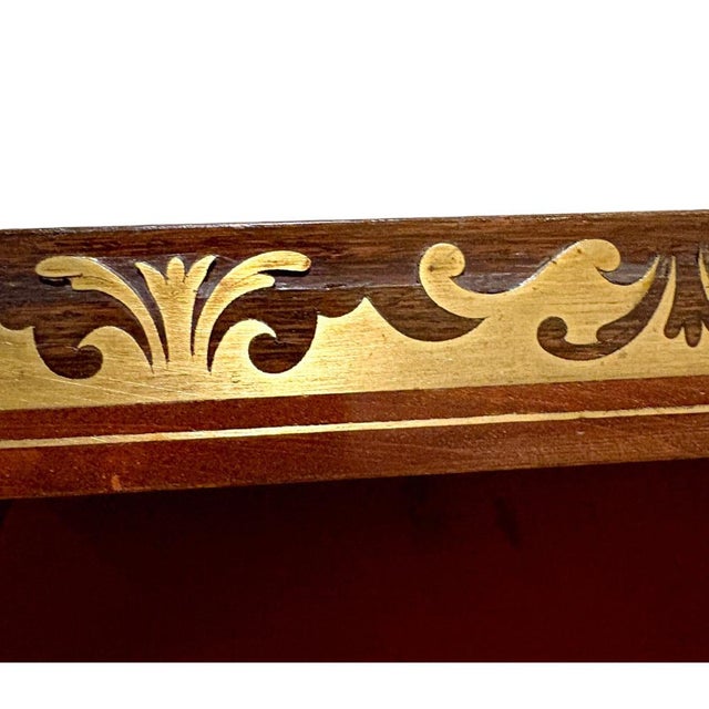 Victorian Brass Inlaid Mahogany Writing Slope with Secret Drawers For Sale - Image 17 of 18