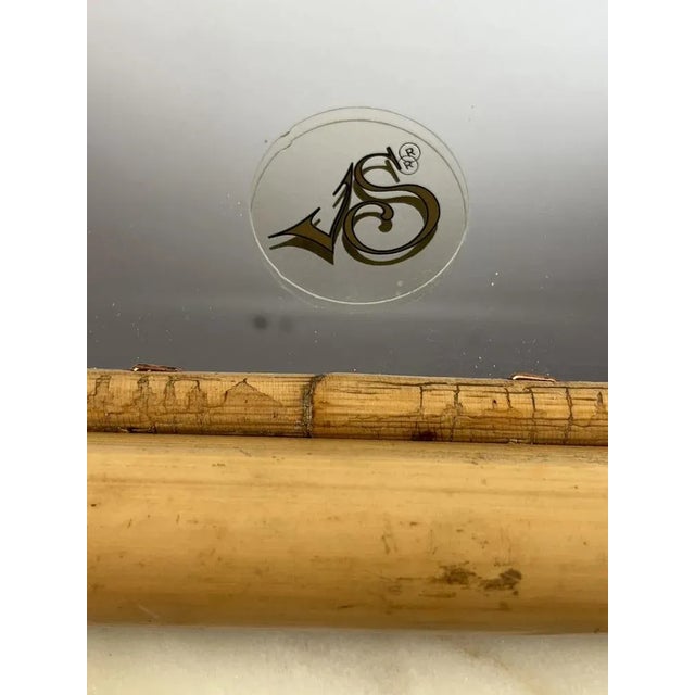 Vintage Italian Mirror with Double Frame in Bamboo Rod, 1970s For Sale - Image 3 of 12