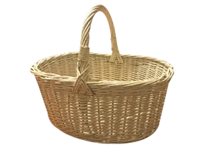 White Wicker Basket, 1970s