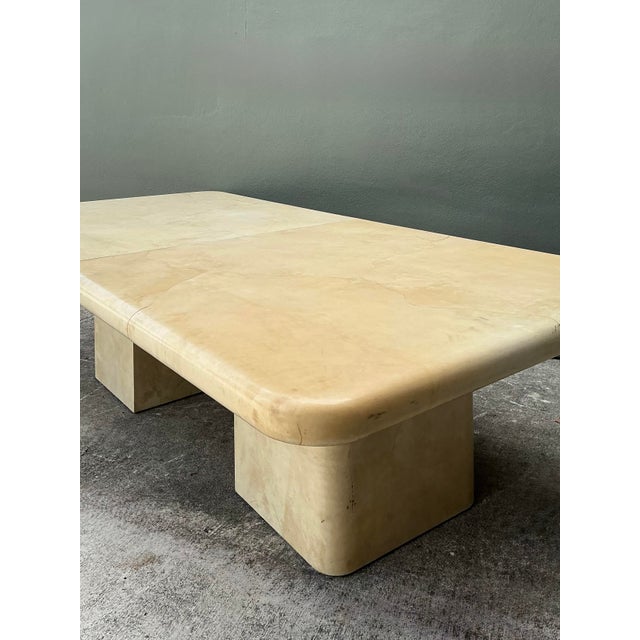 Vintage Goatskin Extendable Dining Table For Sale - Image 4 of 12
