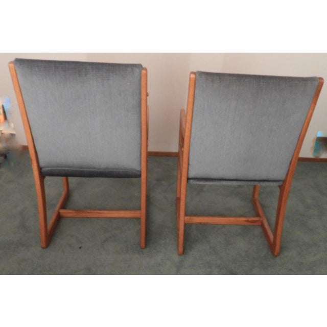 Vintage 1970s Pair of Oak Danish Mid Century Modern Style Dining Side Chairs For Sale In Monterey, CA - Image 6 of 11