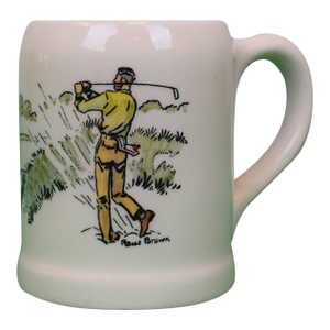 Mid 20th Century Paul Brown X Brooks Brothers Ceramic Mug With Golfer Scene