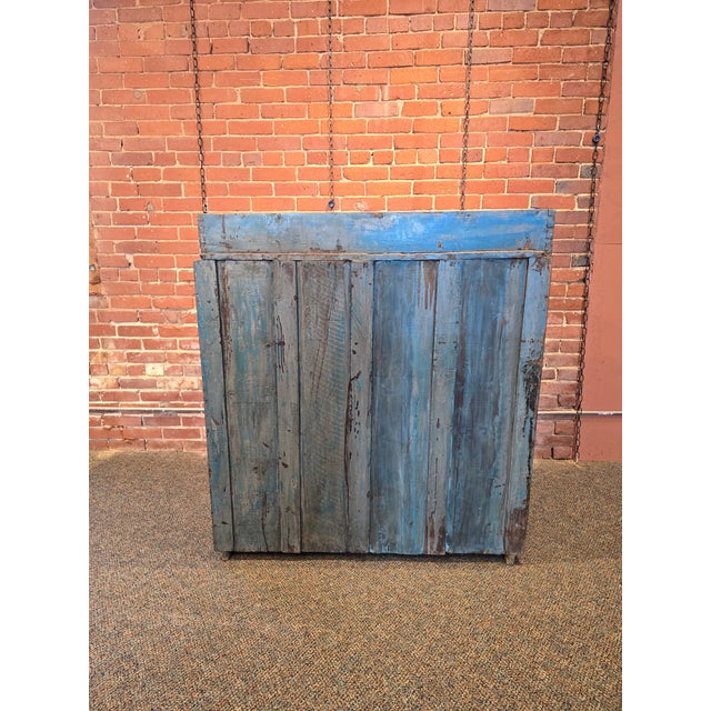 Cerulean Early 20th Century Blue Painted Shop Desk / Standing Work Station For Sale - Image 8 of 8