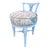 Mid 20th Century Vintage Vanity Stool in Benjamin Moore Soft Sky Blue With Cowtan & Tout Upholstery For Sale - Image 5 of 6