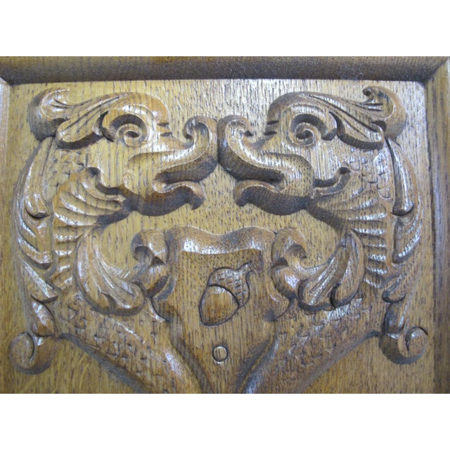 Early 20th Century Antique Dolphin Carved Wood Wall Door Panel For Sale - Image 5 of 8