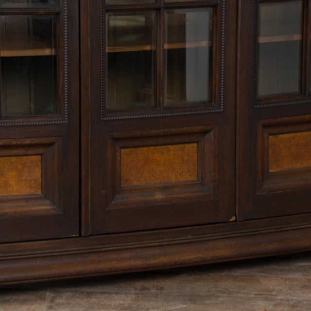 20th Century Danish Oak Display Cabinet With Carved Putti and Beveled Glass For Sale - Image 15 of 18