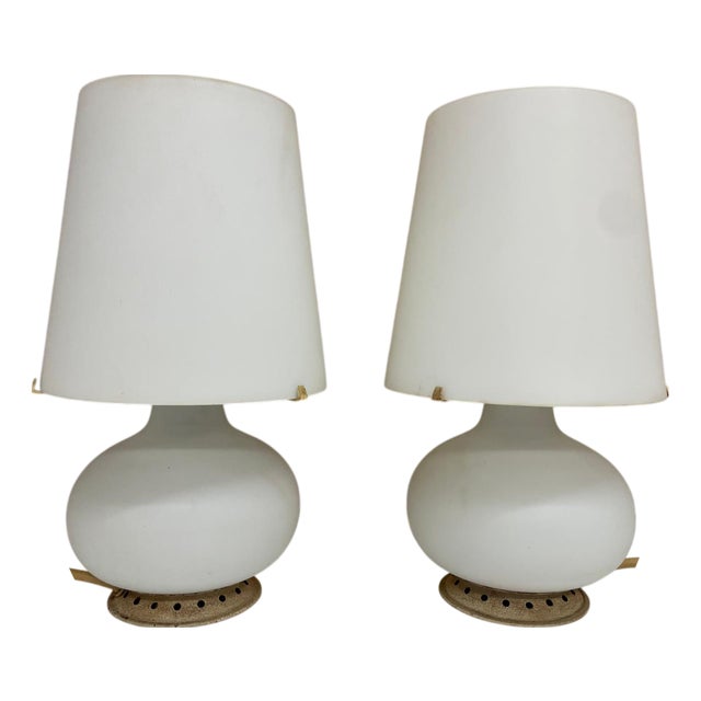 Small Glass Table Lamps by Max Ingrand for Fontana Arte, Italy, 1960s, Set of 2 For Sale
