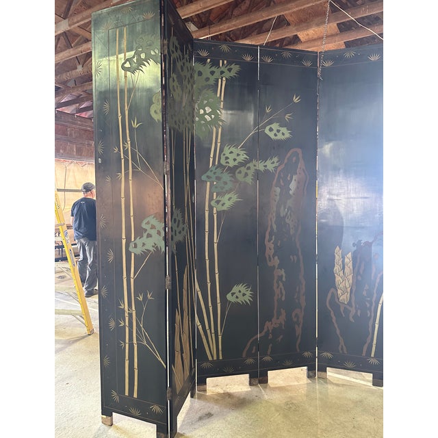 Maitland Smith Coromandel Chinoiserie Eight Panel Screen For Sale - Image 11 of 15