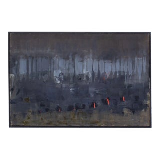 1960s Oil on Canvas Abstract Painting by Reiko Sakagami Baum For Sale