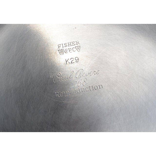 Mid 20th Century Art Deco Fisher Silversmiths Company Silver Plate Bowl Paul Revere For Sale - Image 11 of 16