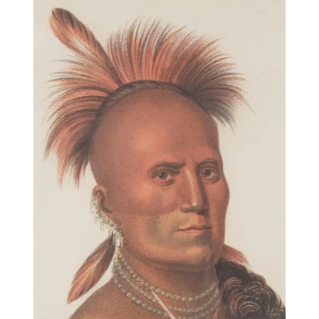 Hand-Colored Engraving of American Indians, 19th Century For Sale - Image 4 of 5