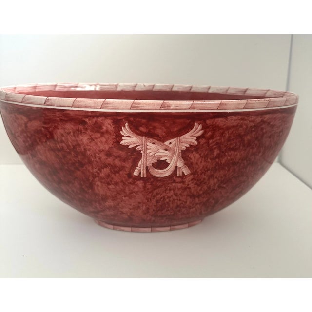 Art Deco Mid 20th Century Gio Ponti Richard Ginori Italian Pottery Art Deco 1031 Bowl Rare Male Figure For Sale - Image 3 of 11