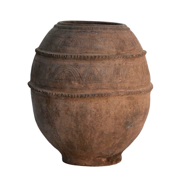 Mediterranean Antique Hand Thrown Nigerian Water Jar, Small For Sale - Image 3 of 6