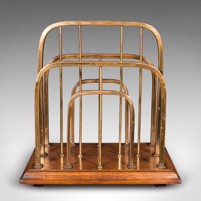 Traditional 1910's Antique Chairside Newspaper Rack For Sale - Image 3 of 9