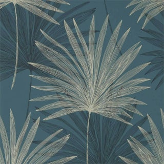 Harlequin Mitende Wallpaper in Ink/Platinum For Sale