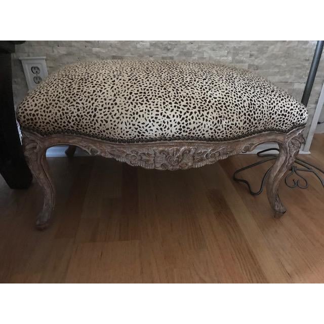 Contemporary Leopard Print Ottoman With Matching Pillows Chairish