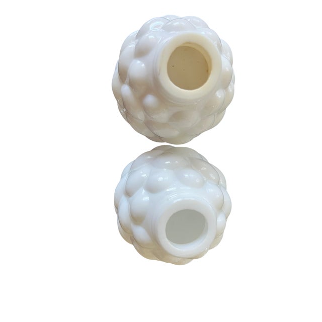 White 1940s White Milk Glass Artichoke-Form Salt & Pepper Shakers - Pair For Sale - Image 8 of 9