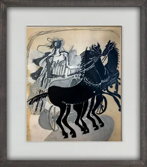 Georges Braque Limited Edition Lithograph 1955 W/ Archival Frame