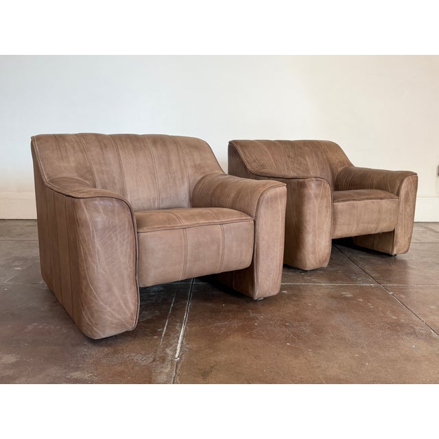 Vintage 1970s DeSede Ds-44 Buffalo Leather Lounge Chairs For Sale - Image 12 of 16