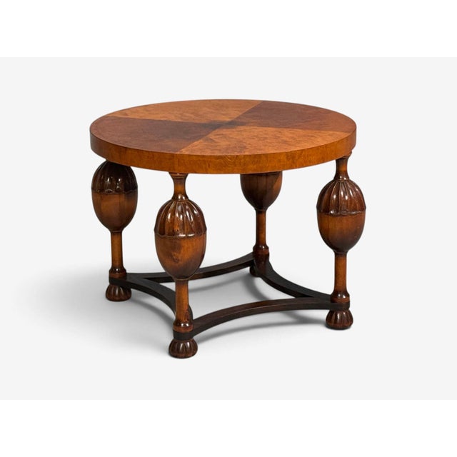 Swedish Modern, Coffee Table, Stained Birch, Sweden, 1930s For Sale - Image 4 of 14