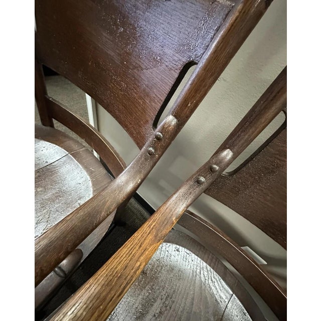 Antique Set 4 Heywood Brothers & Wakefield Company Dining Chairs For Sale - Image 9 of 11