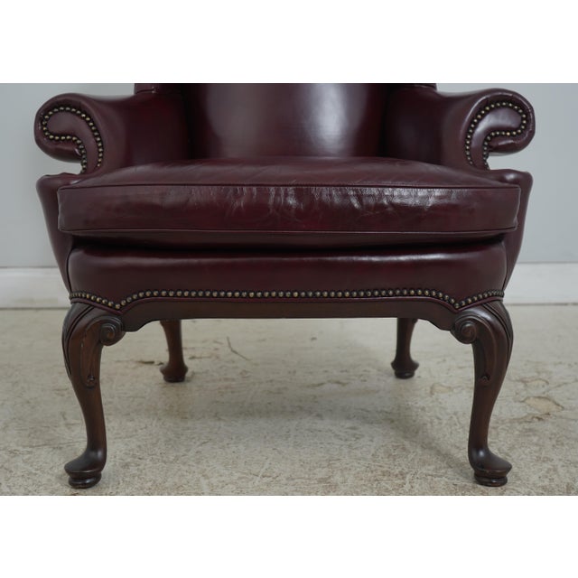 Hancock & Moore Leather Wing Chair & Ottoman For Sale - Image 10 of 18