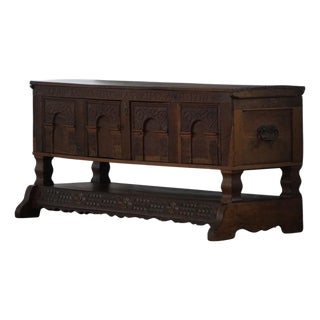 Danish Baroque Oak Sideboard with Carved Details, 1700s-1750s For Sale
