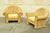 Vintage Ralph Lauren Attributed Large Woven Wicker Rattan Club Lounge Chairs - a Pair. Chairs feature large impressive...