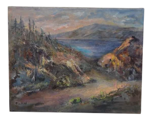 Irina Roublon "luminous Mountain Landscape" Oil Painting C.1960s