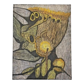 Ruth Leaf Vintage Woodcut Proof "Botanical Study" Unsigned Studio Print For Sale