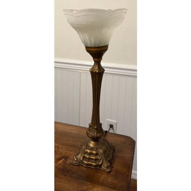 This Art Nouveau lamp can serve as a statement piece in any room, adding a touch of historical elegance and unique...