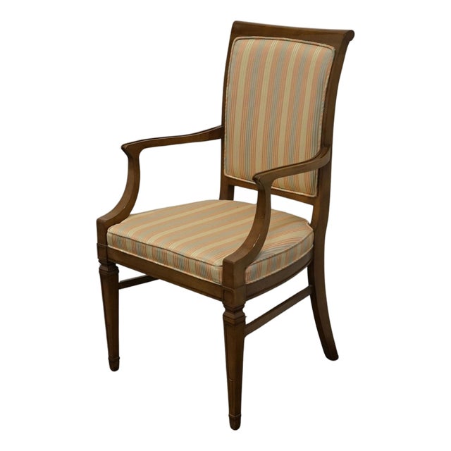 High End Vintage Solid Cherry Italian Neoclassical Regency Revival Dining Arm Chair For Sale